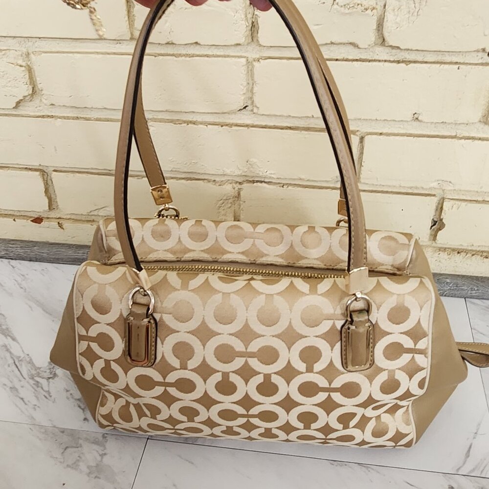 Coach Madeline East West Op Art Sateen Shoulder Bag Handbag - Picture 3 of 11